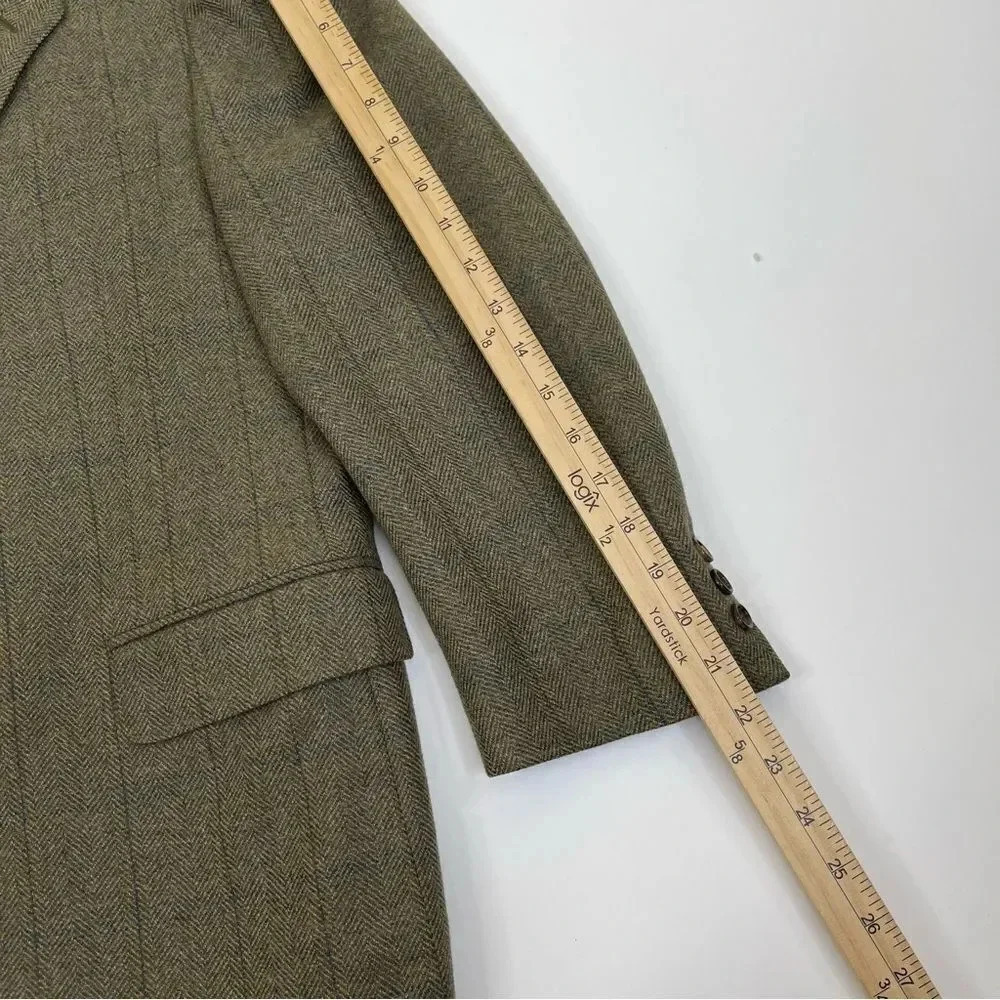 Canali Herringbone Mens Cashmere Blazer 50C - Picture 10 of 16